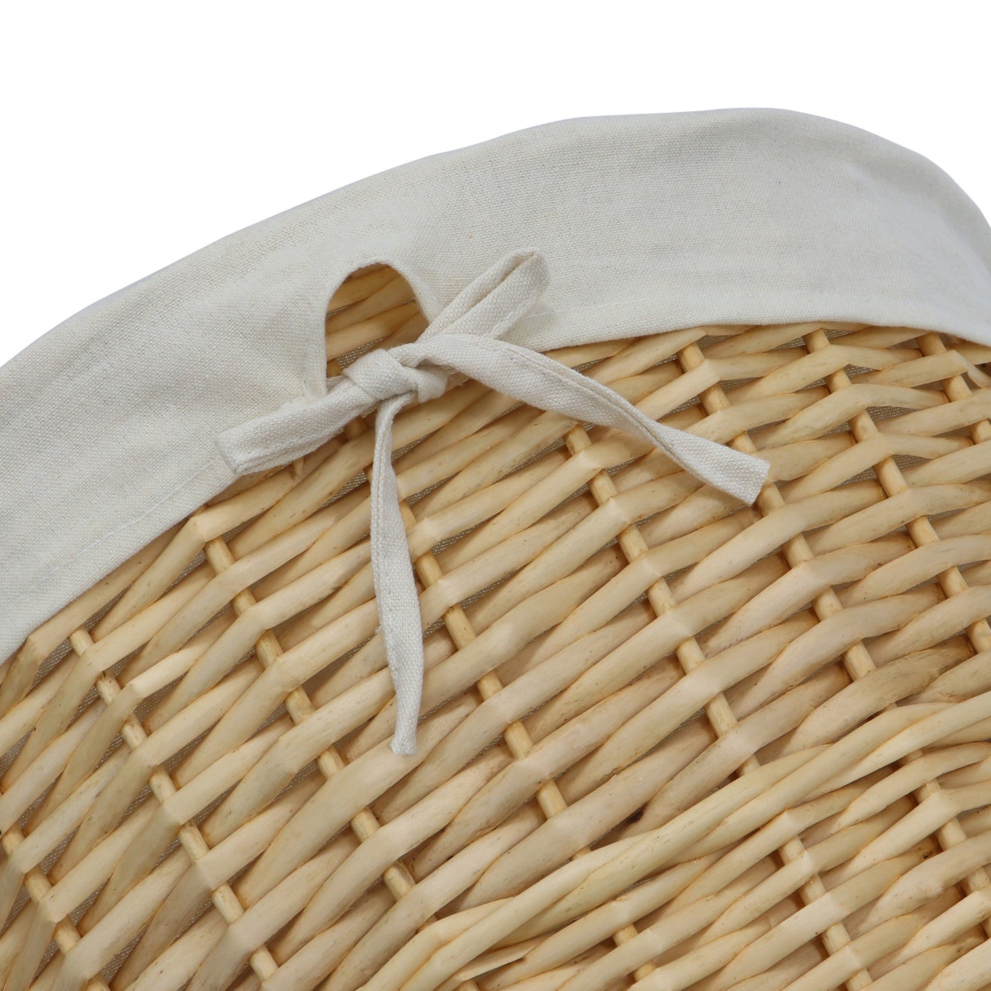 Acacia Honey Round Willow Laundry Basket