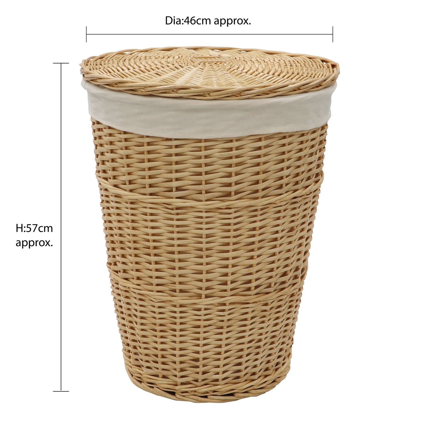 Acacia Honey Round Willow Laundry Basket