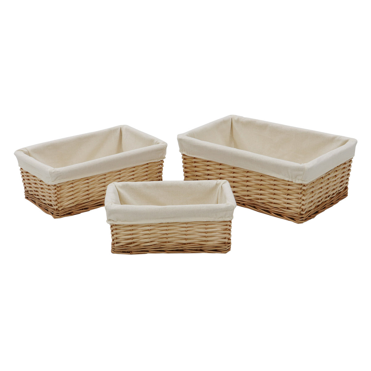 Acacia Honey Set 3 Rectangular Willow Storage Baskets