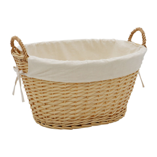Acacia Honey Oval Willow Storage Basket - Large