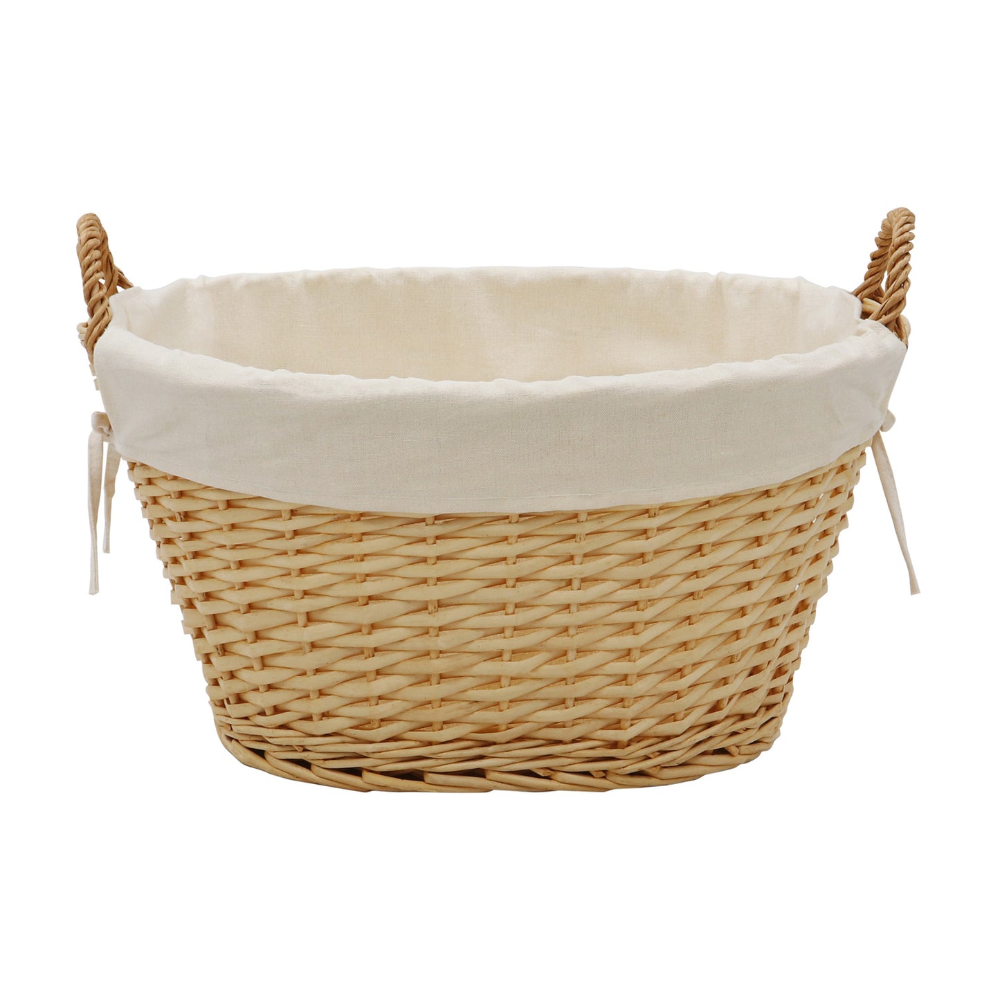 Acacia Honey Oval Willow Storage Basket - Large