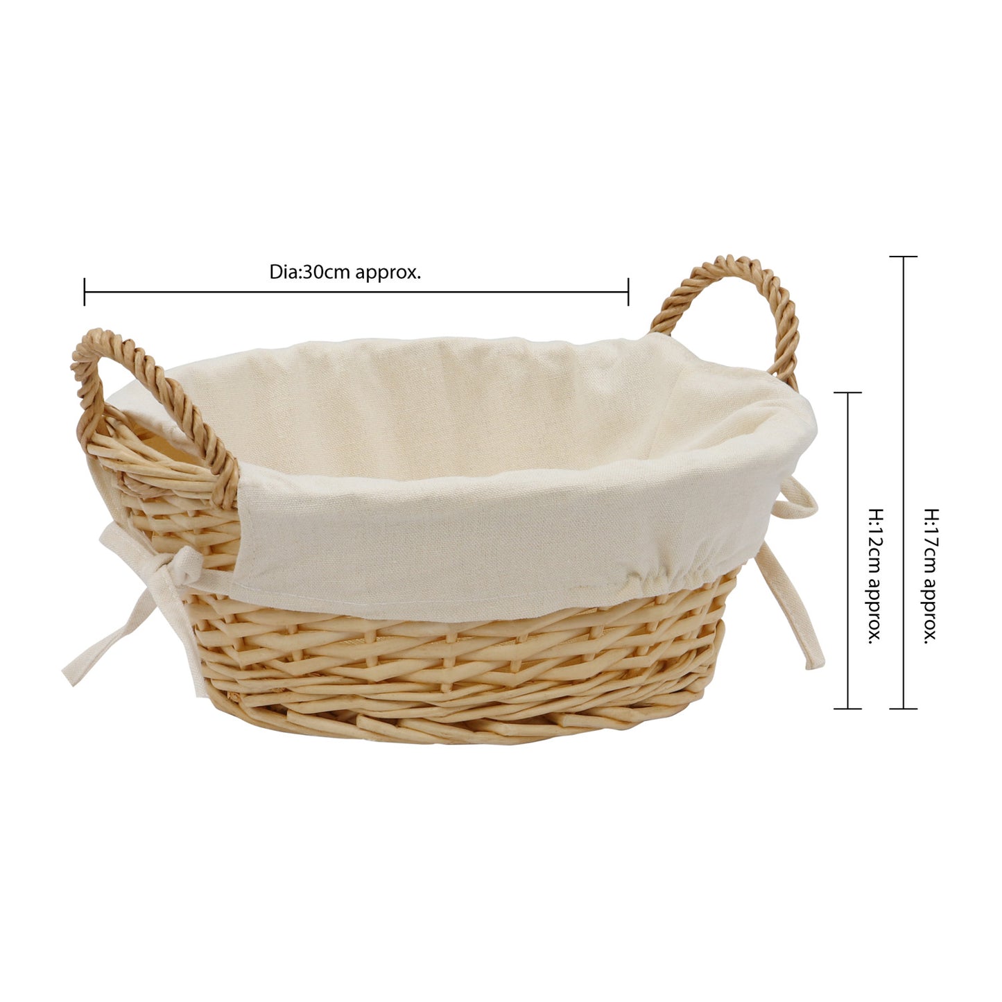Acacia Honey Round Willow Storage Basket