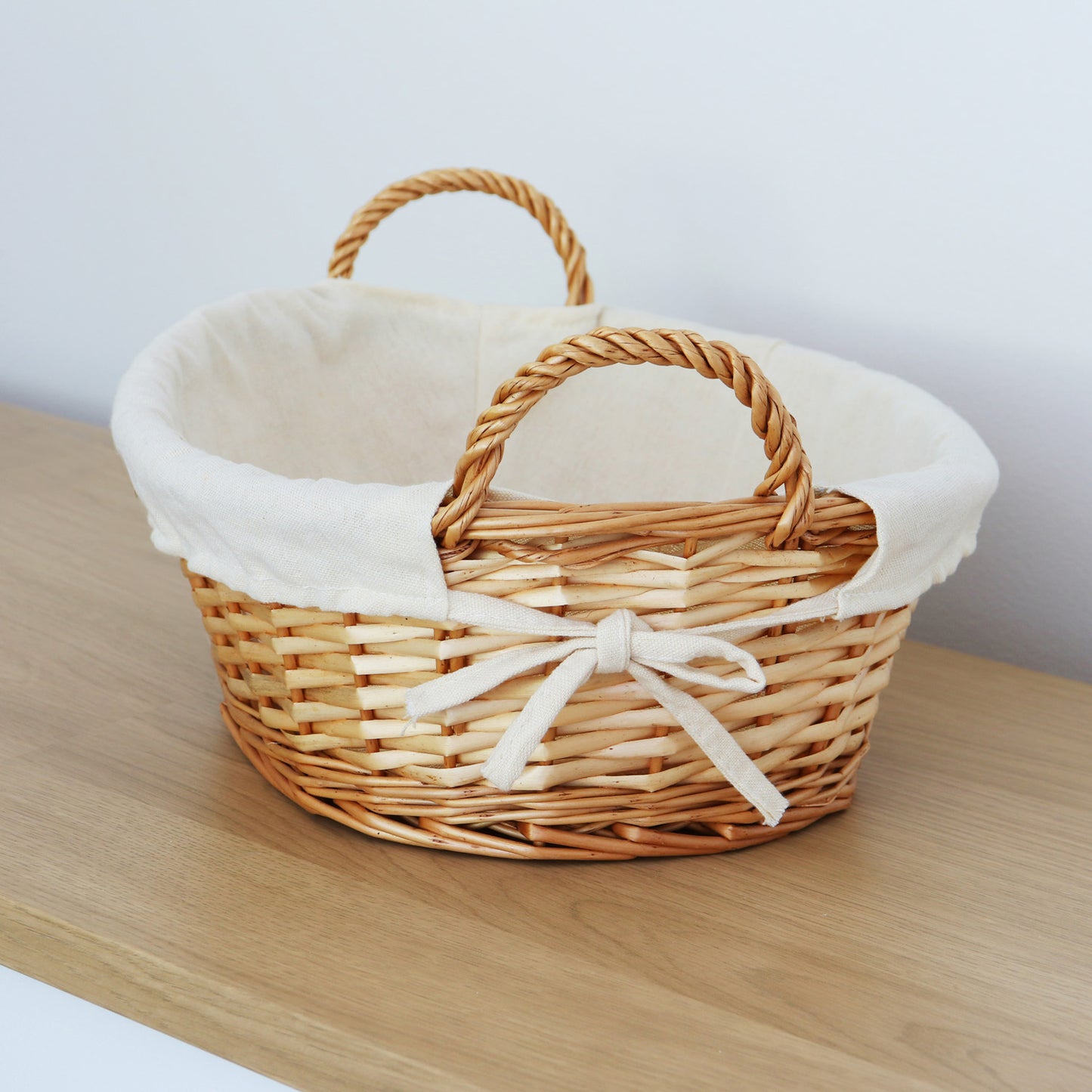 Acacia Honey Oval Willow Storage Basket