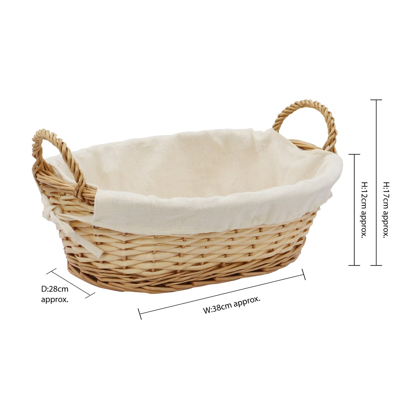 Acacia Honey Oval Willow Storage Basket