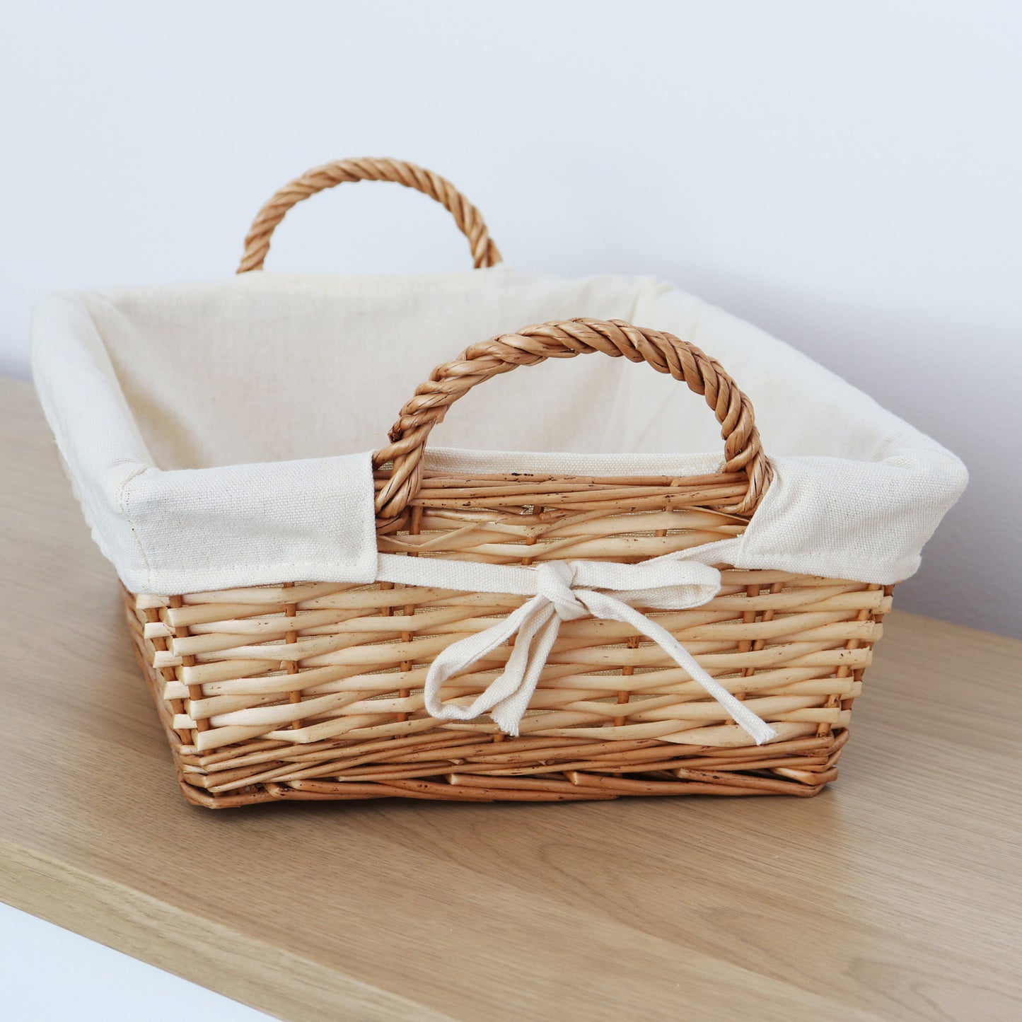 Acacia Honey Rectangular Willow Storage Basket