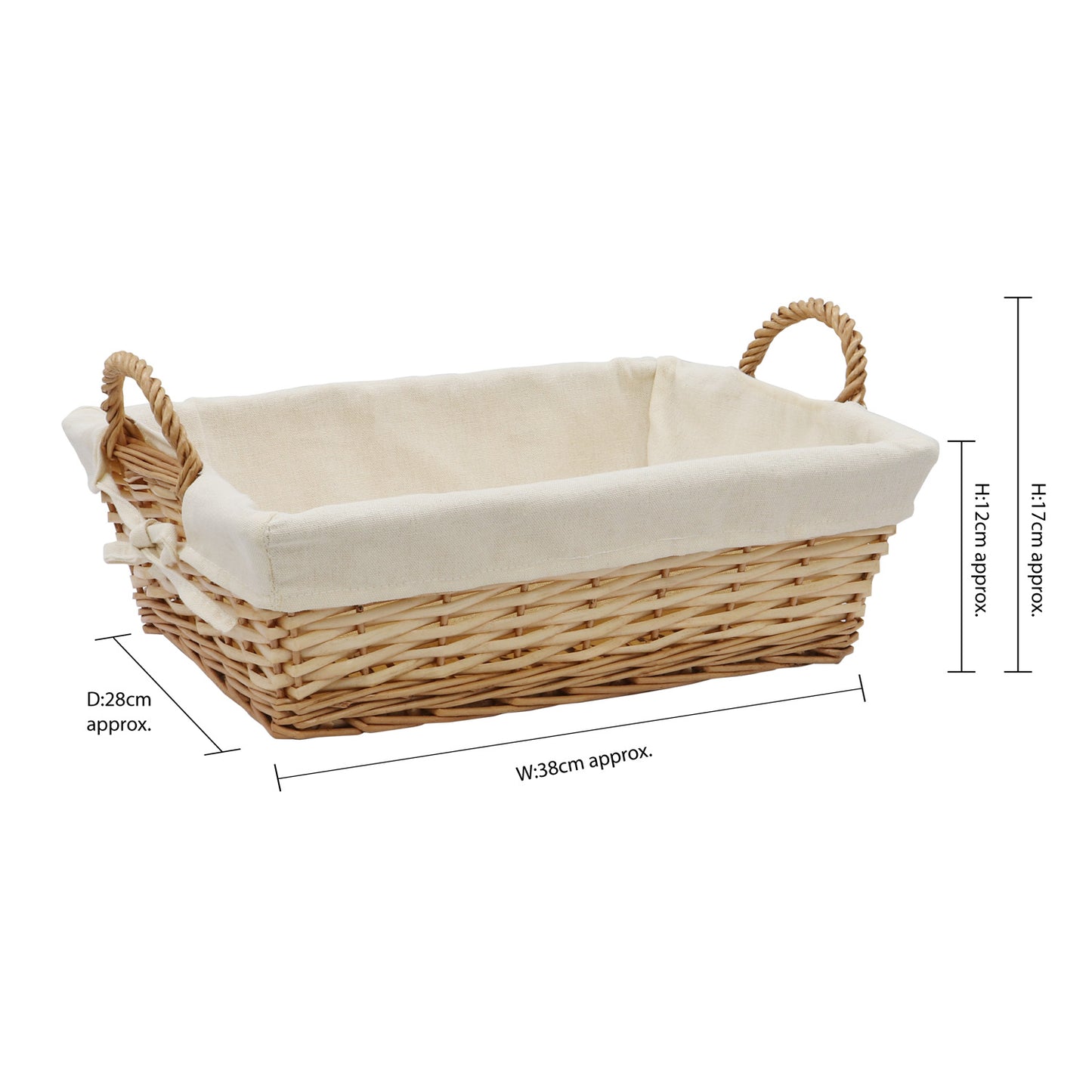 Acacia Honey Rectangular Willow Storage Basket