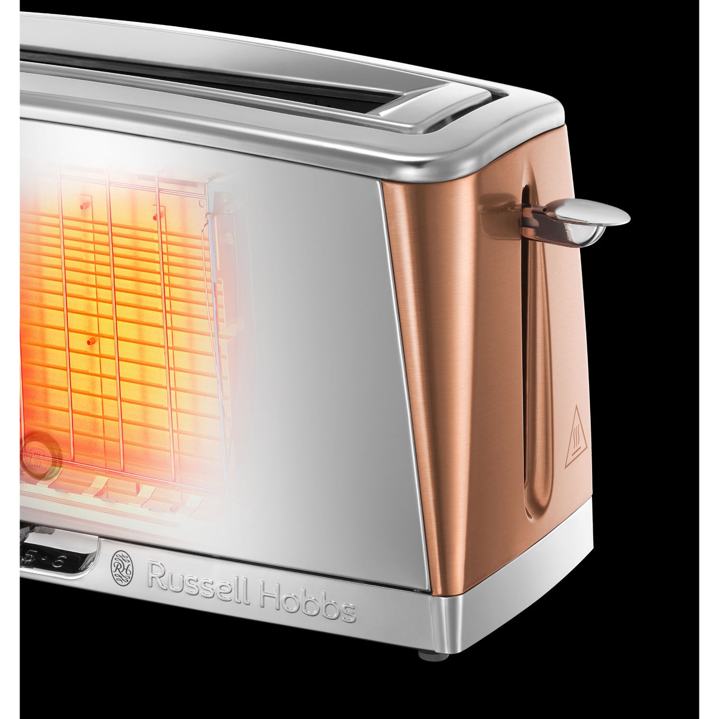 Russell Hobbs Silver And Copper Luna 2 Slice Toaster