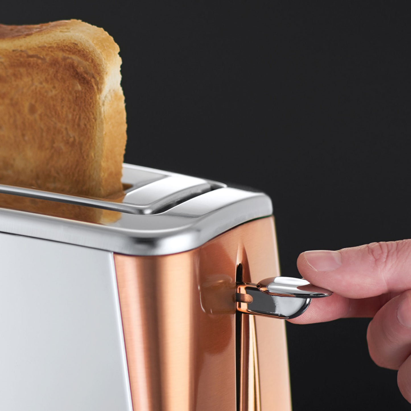 Russell Hobbs Silver And Copper Luna 2 Slice Toaster