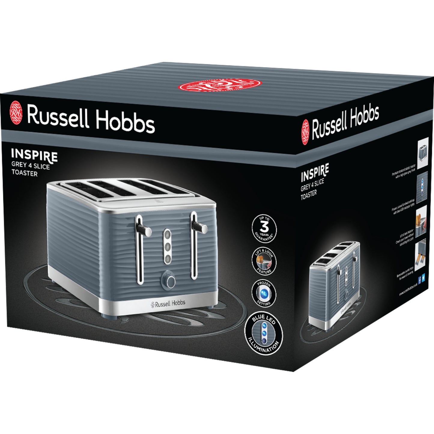 Russell Hobbs Grey Inspire 4 Slice Toaster