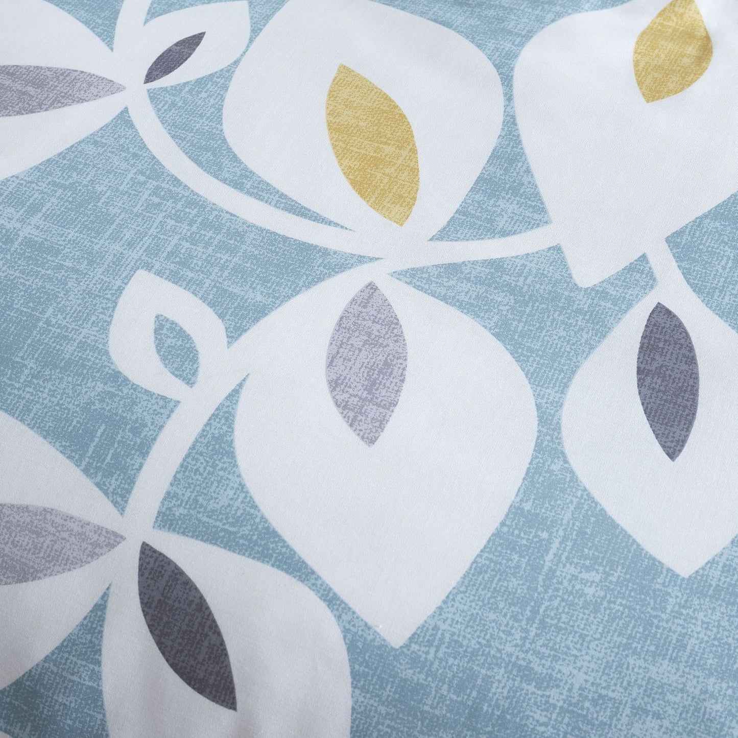 Catherine Lansfield Inga Leaf Teal Lined Eyelet Curtains