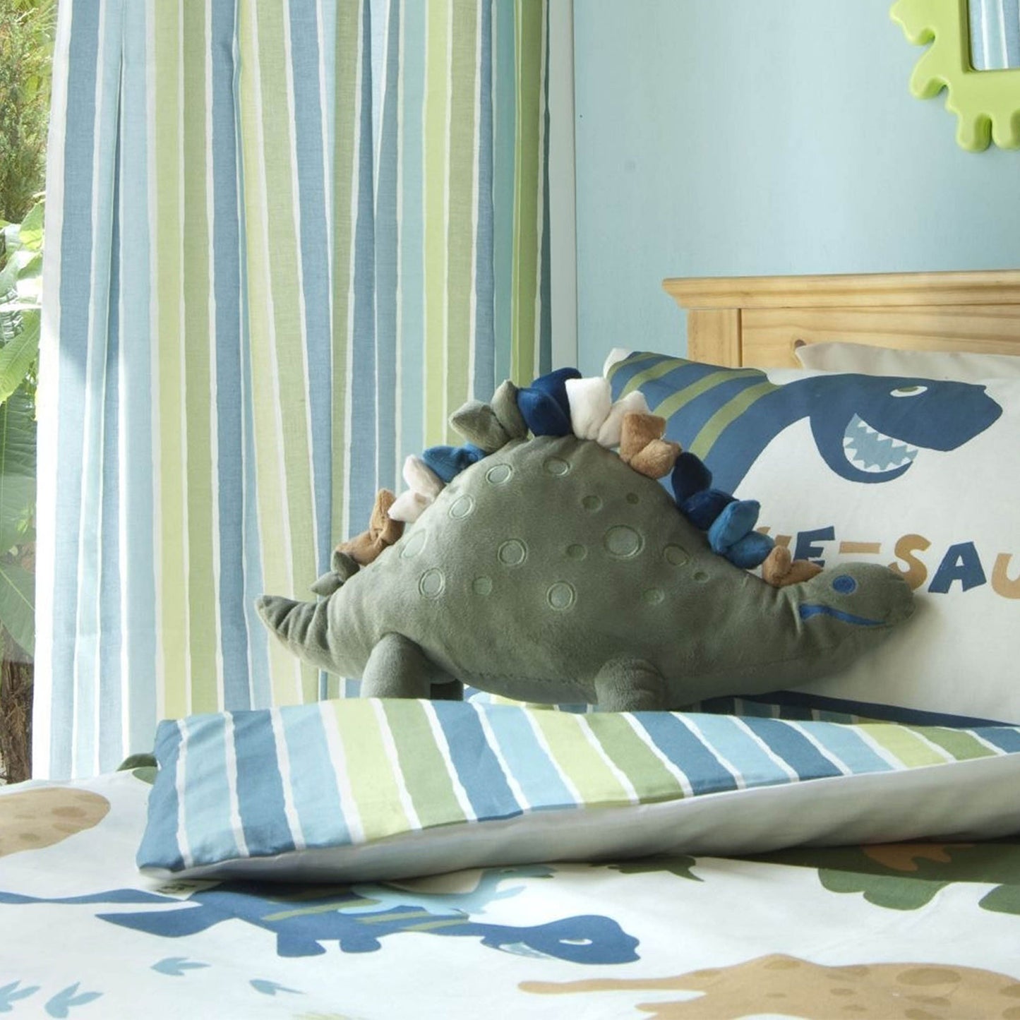 Catherine Lansfield Green Dinosaur 3D Shaped Cushion