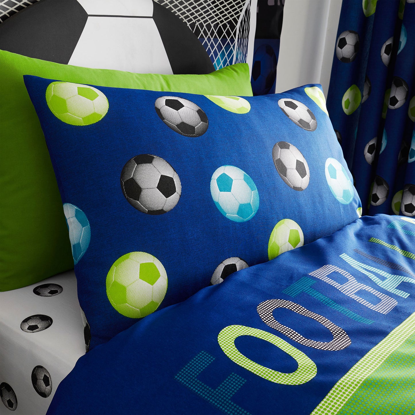 Catherine Lansfield Blue Football Reversible Duvet Set