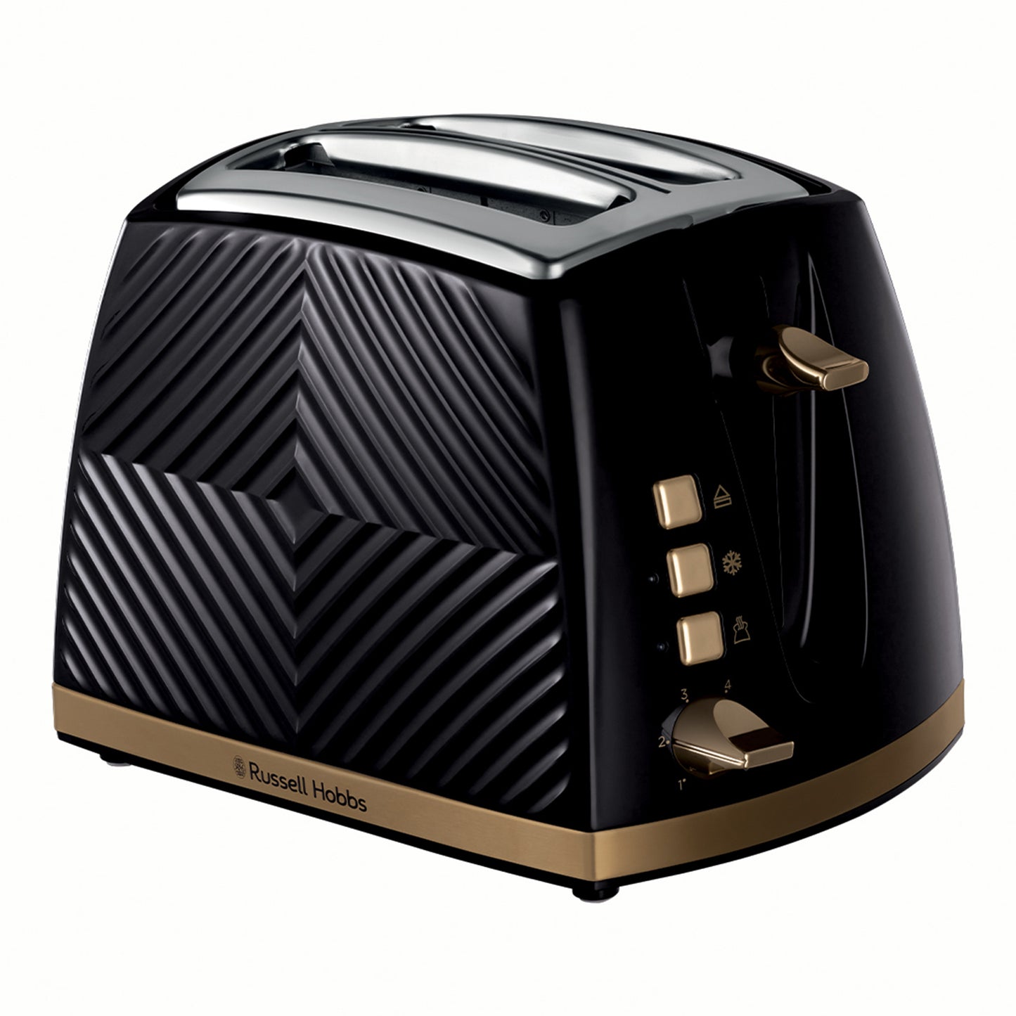 Russell Hobbs Black Groove Toaster 2 Slice