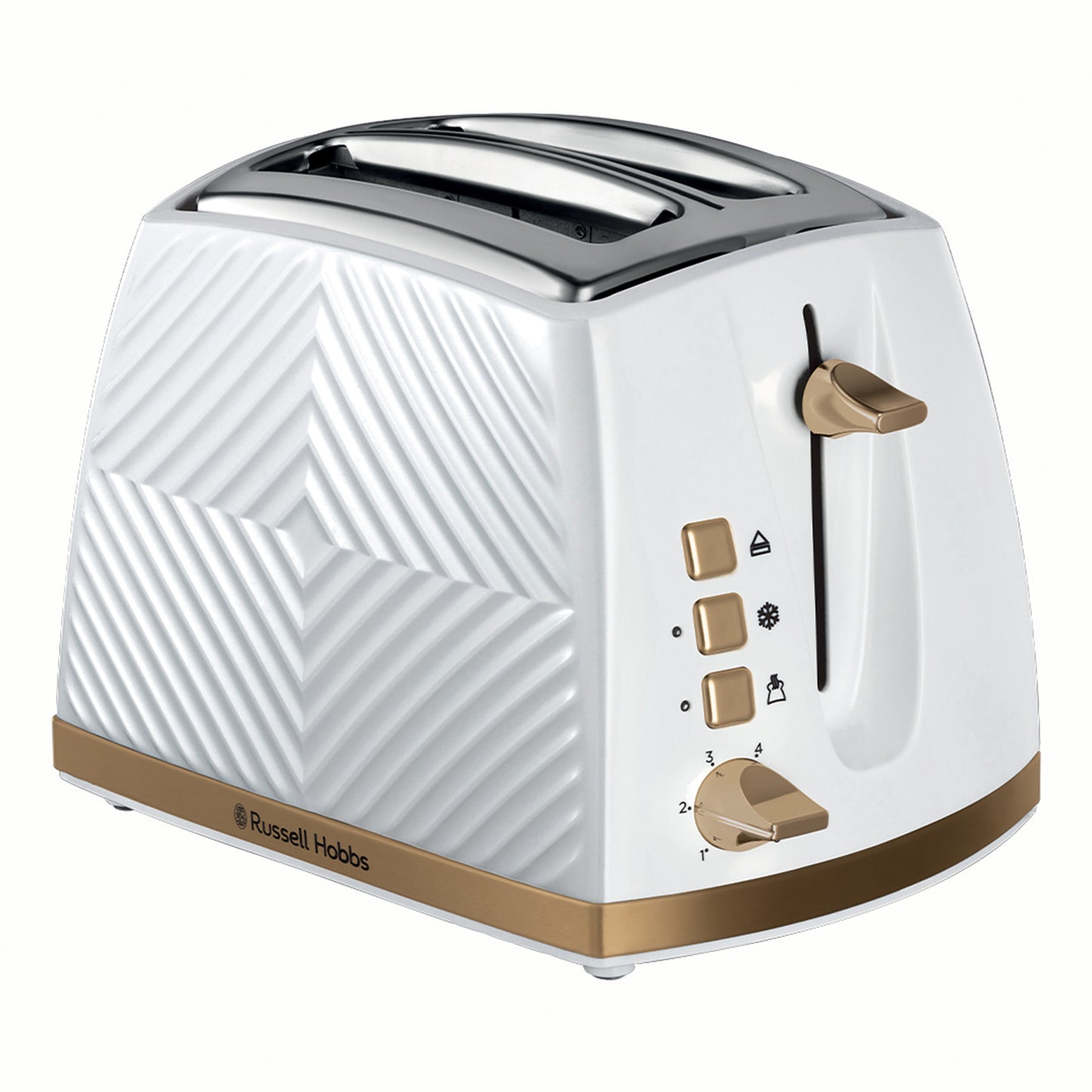 Russell Hobbs White Groove Toaster 2 Slice