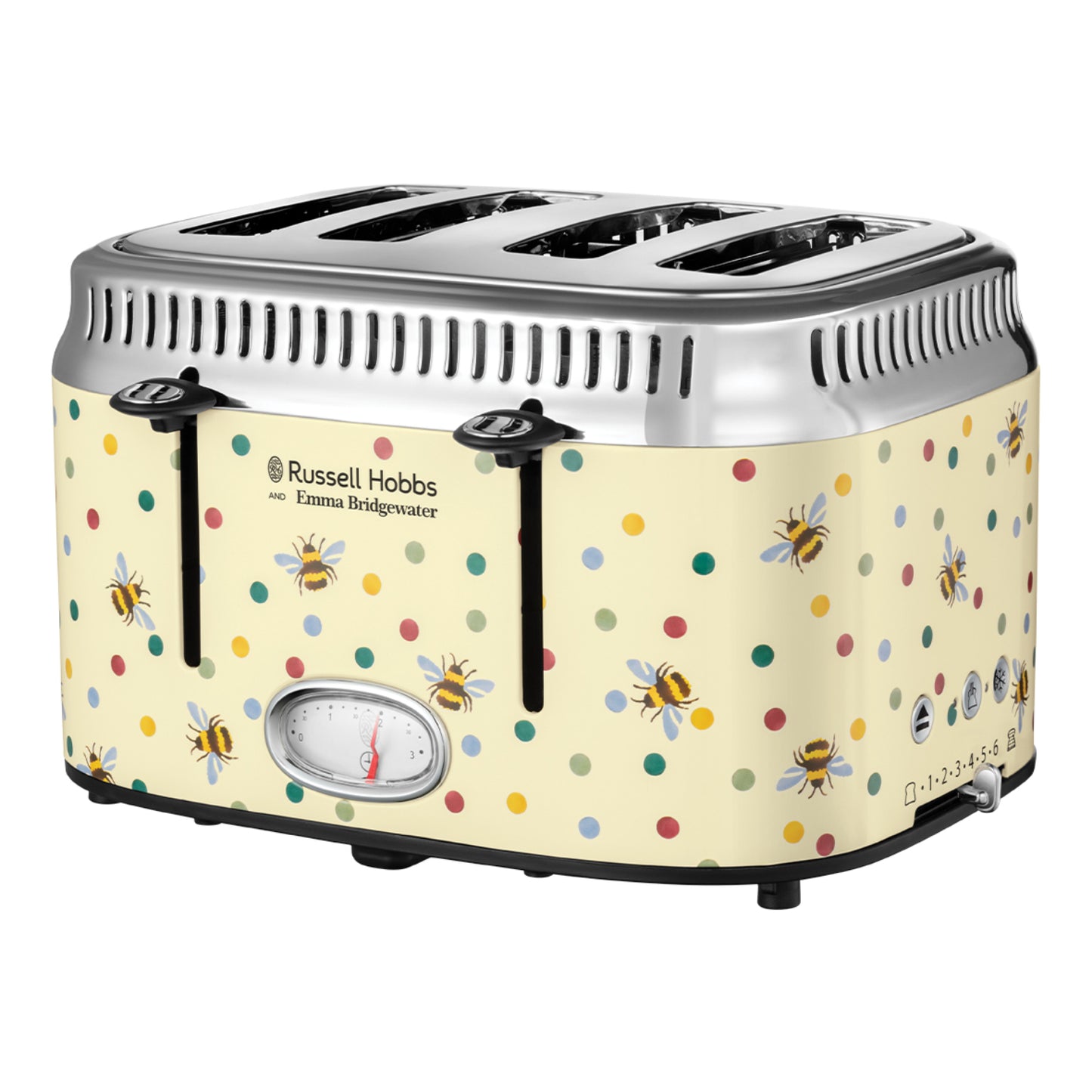 Russell Hobbs Emma Bridgewater Bumblebee And Polka Dot 4 Slice Toaster