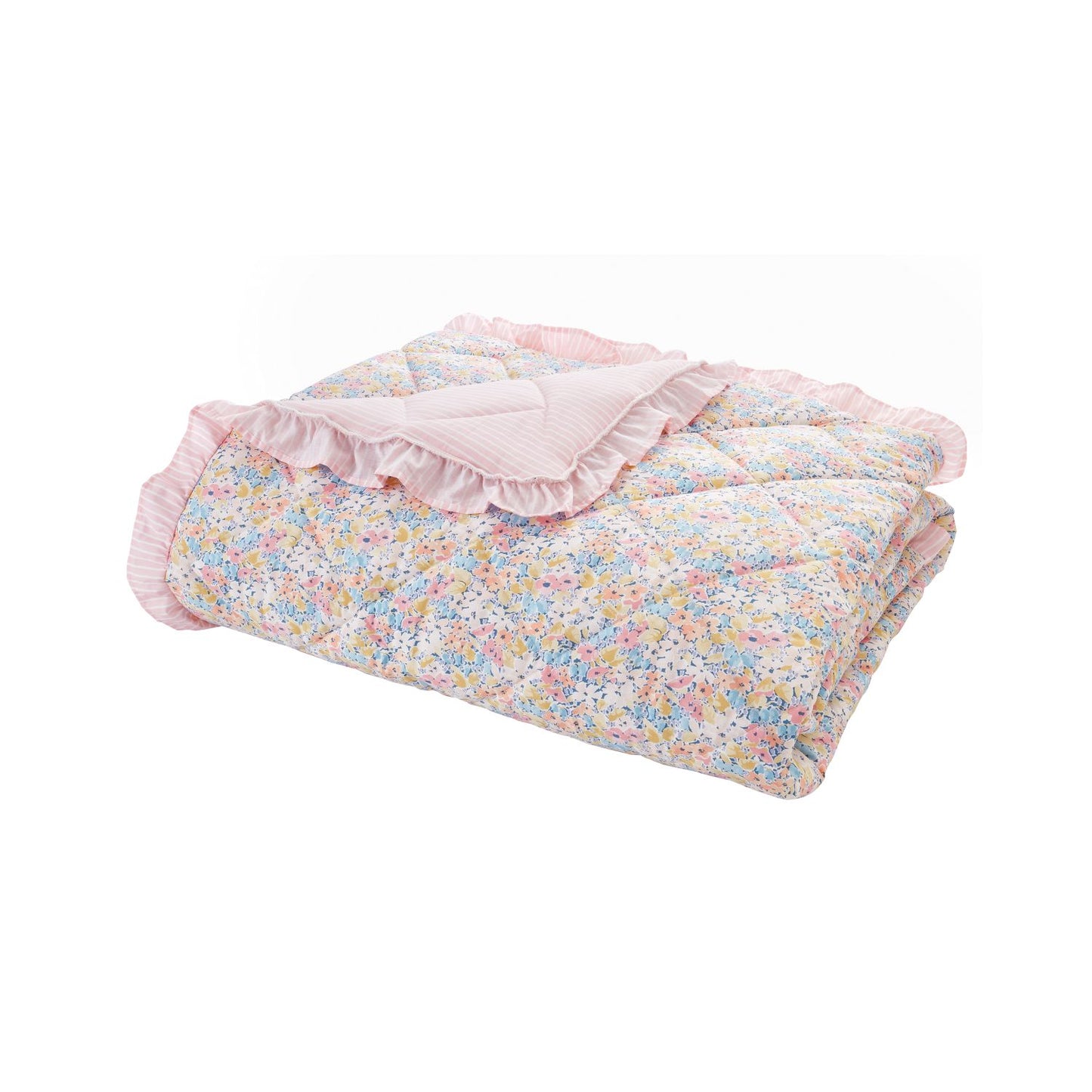 Catherine Lansfield Darcy Pink Floral Reversible Bedspread