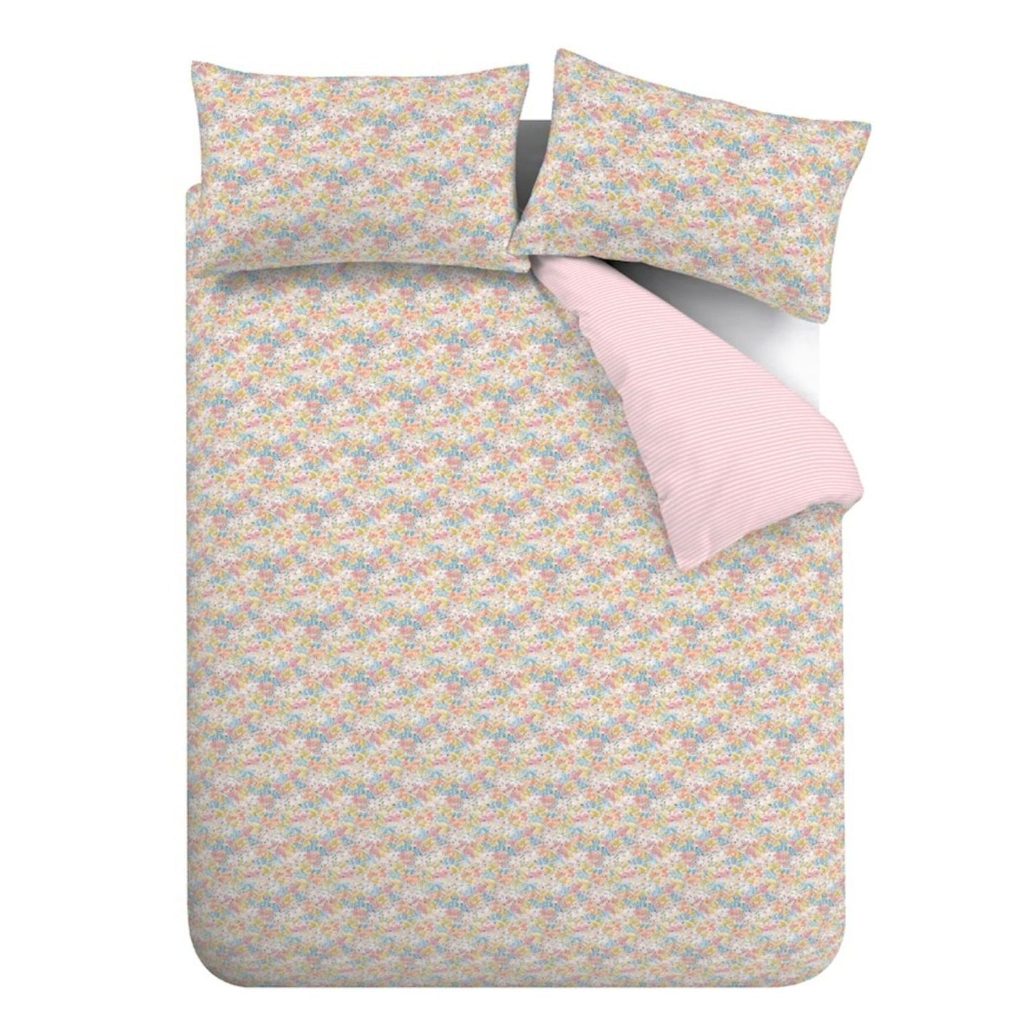 Catherine Lansfield Darcy Pink Floral Reversible Duvet Set
