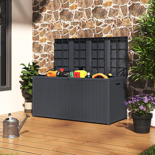 Grey Outdoor 430L PP Garden Storage Box