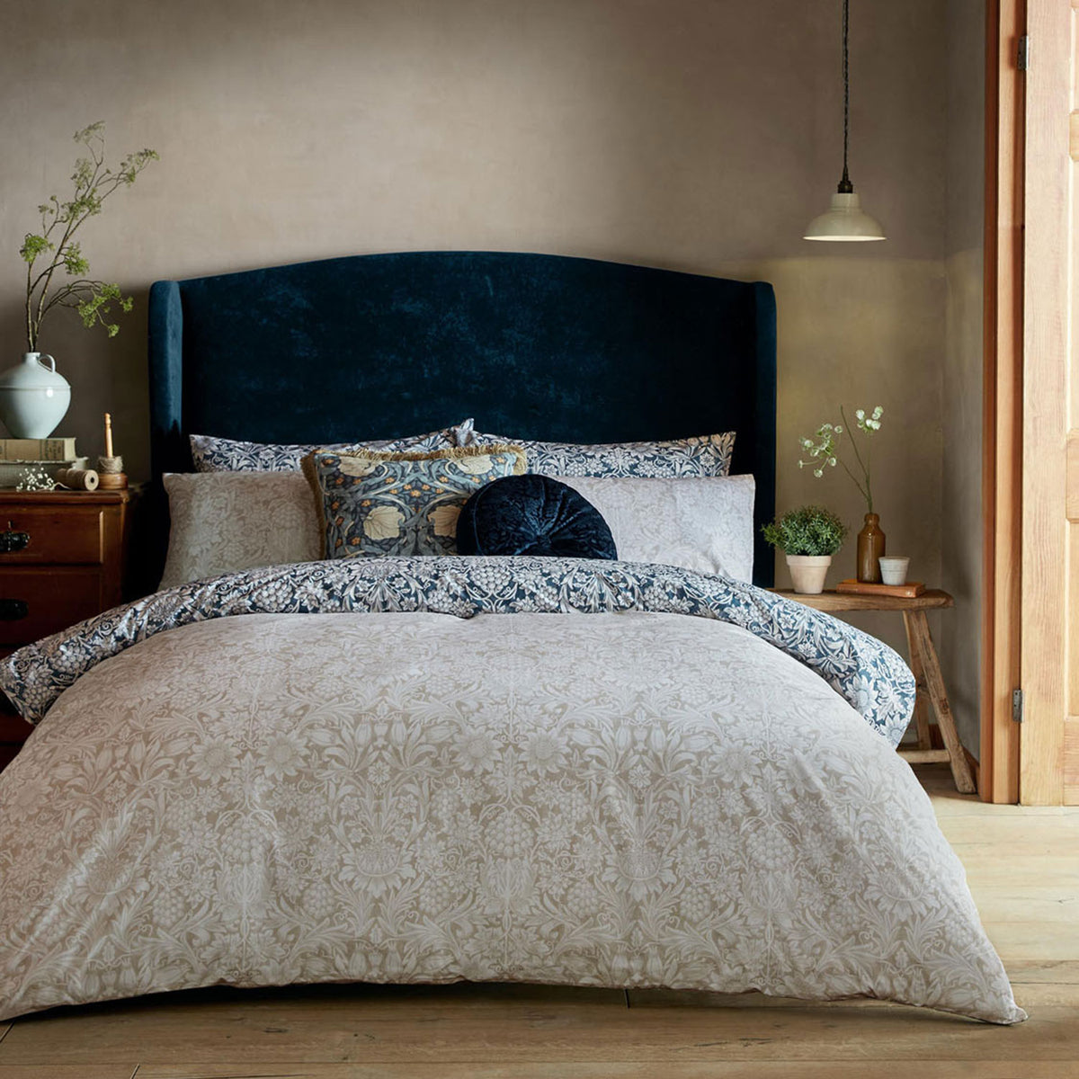 William Morris At Home Sunflower Ink Cotton Duvet Set