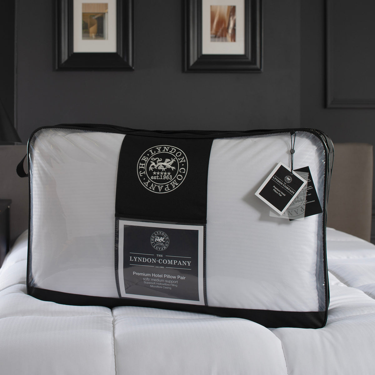 Lyndon Company Premium Hotel Pillow Pair Medium Support