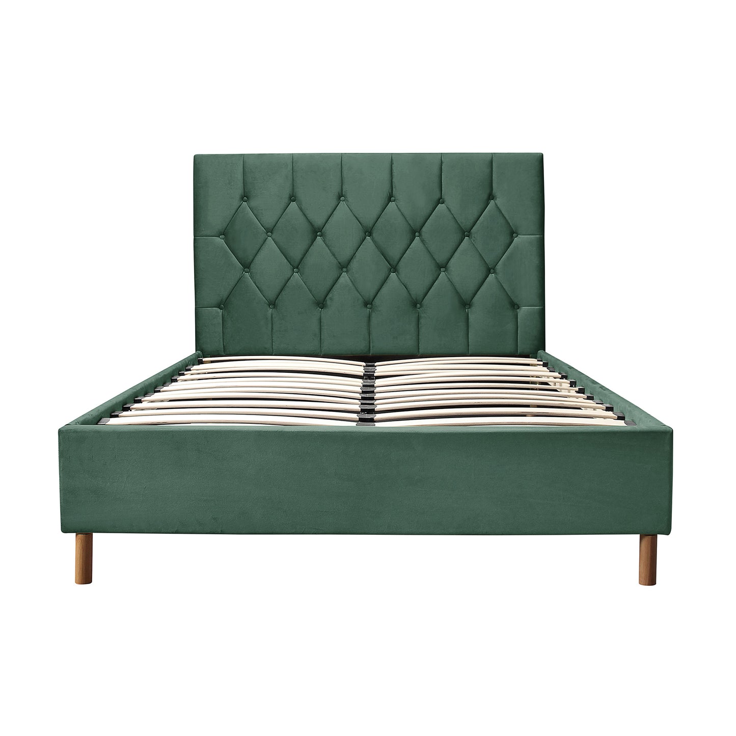 Loxley Green Quilted Velvet Ottoman Bed