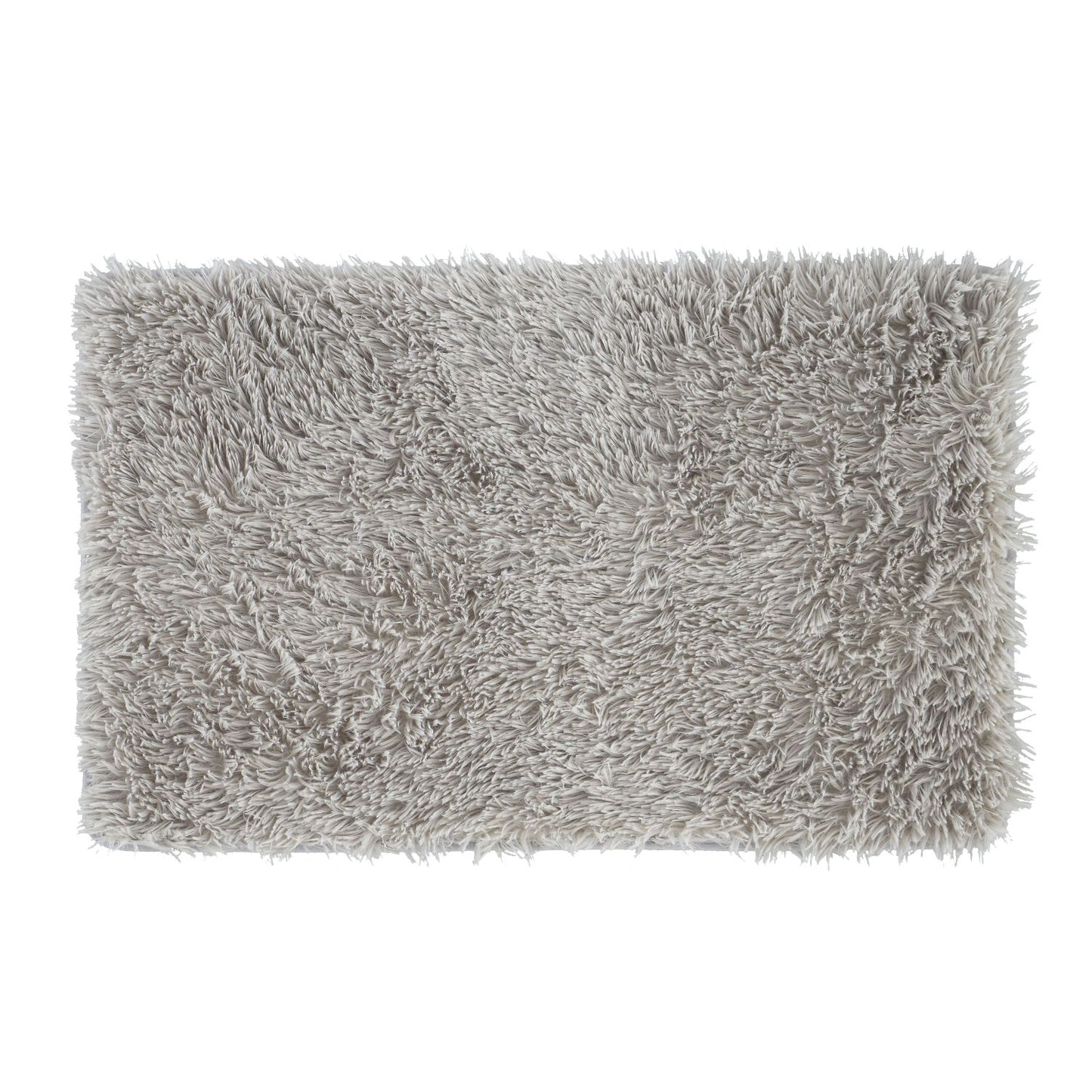 Catherine Lansfield Silver Grey Cuddly Deep Pile Faux Fur Bath Mat