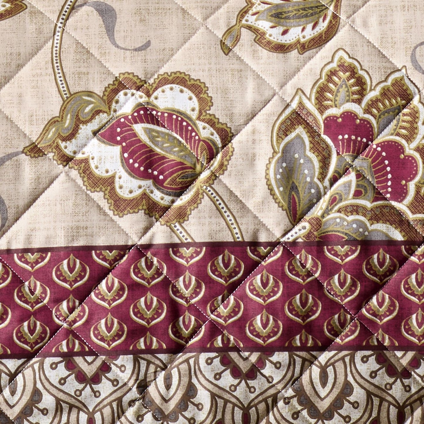 Catherine Lansfield Kashmir Paisley Floral Reversible Quilted Bedspread