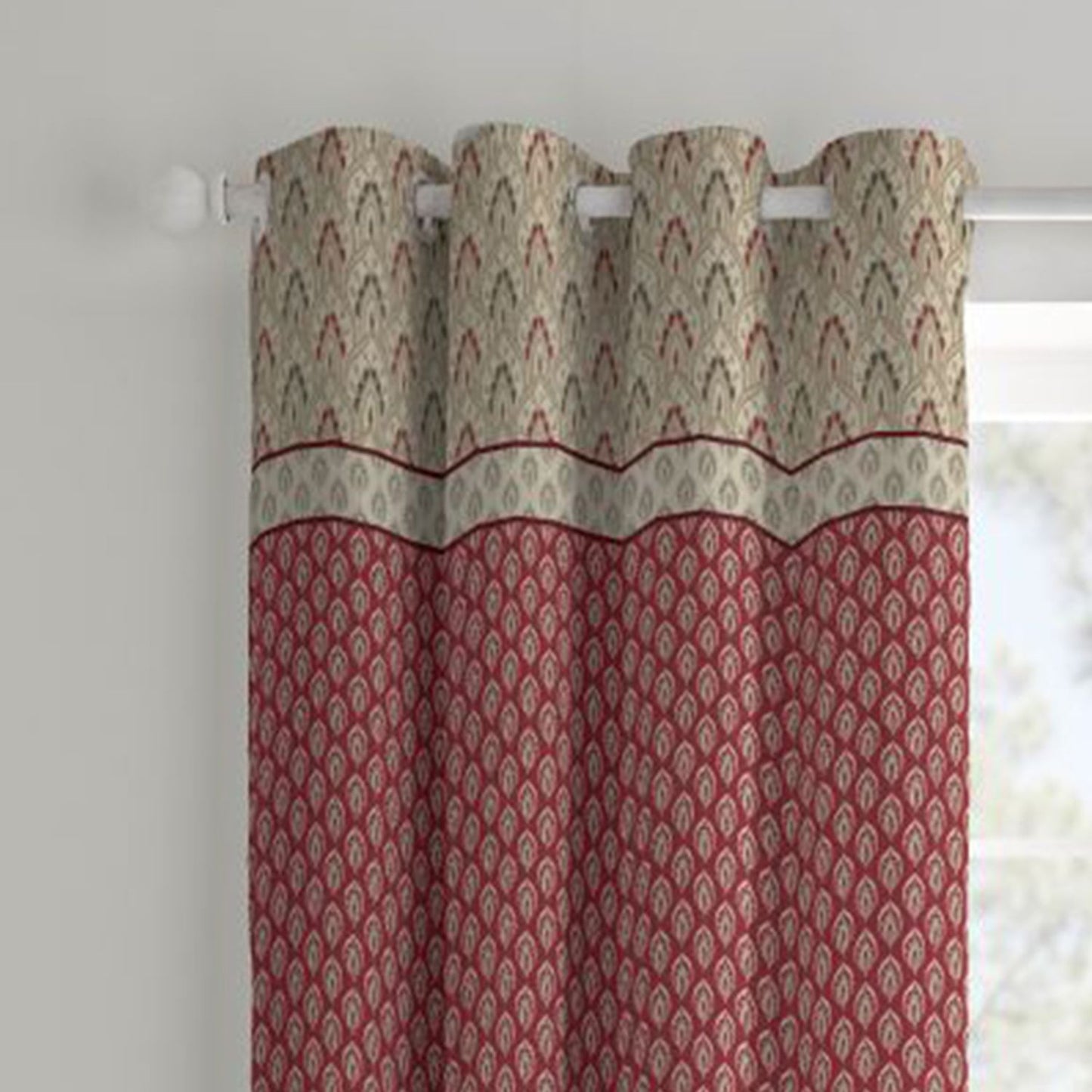 Catherine Lansfield Kashmir Paisley Lined Eyelet Curtains