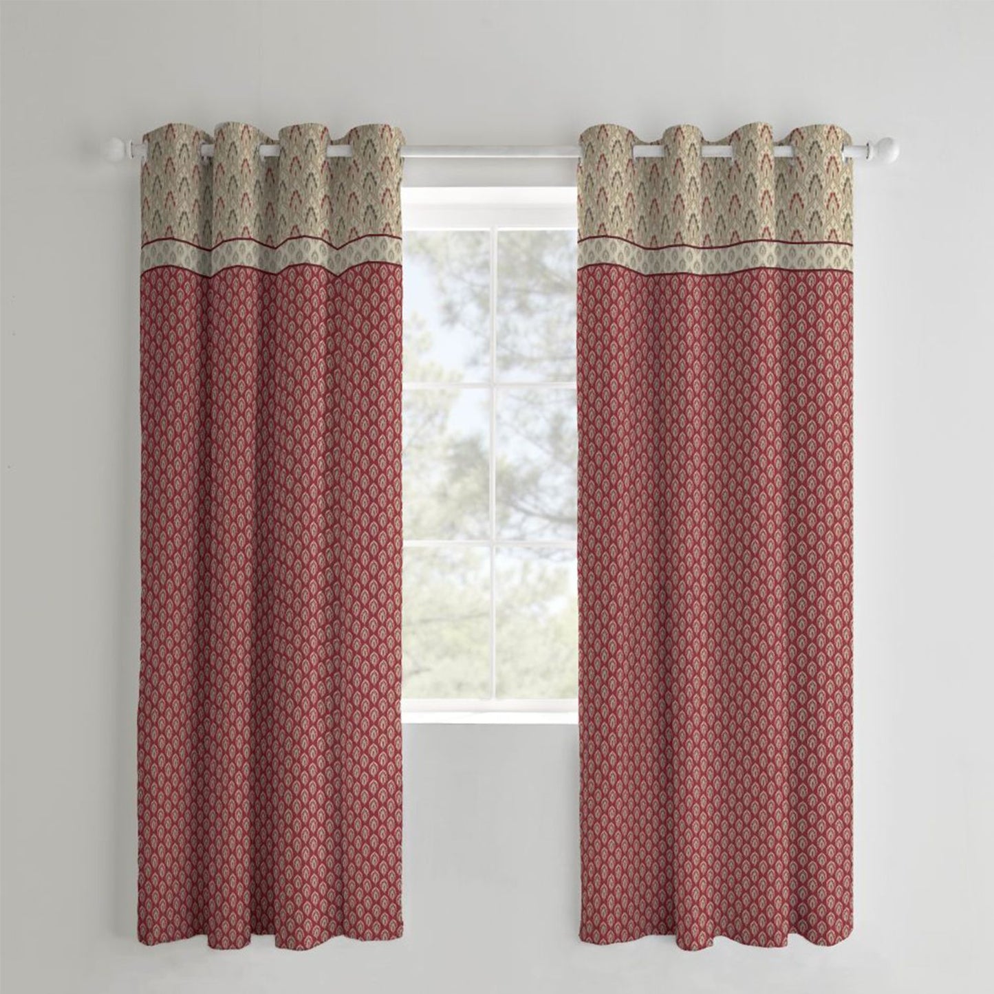 Catherine Lansfield Kashmir Paisley Lined Eyelet Curtains