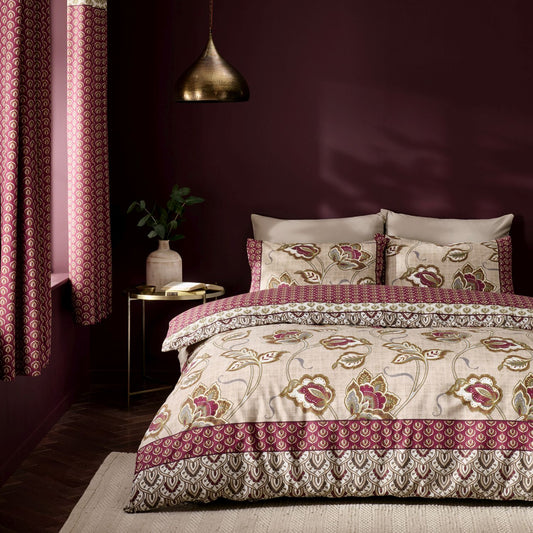 Catherine Lansfield Kashmir Paisley Floral Reversible Duvet Set