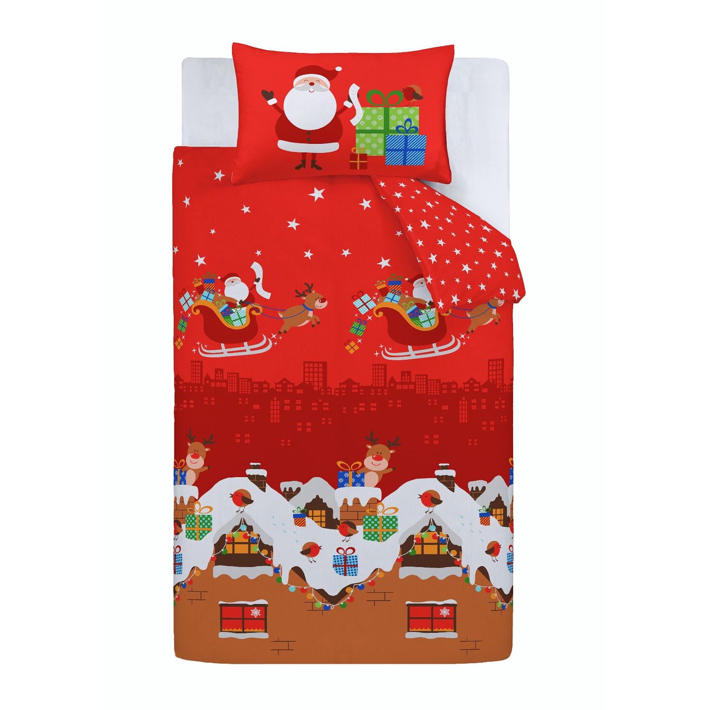 Catherine Lansfield Santa's Christmas Presents Reversible Duvet Set