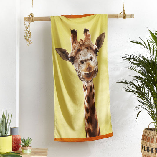 Catherine Lansfield Giraffe Cotton Beach Towel