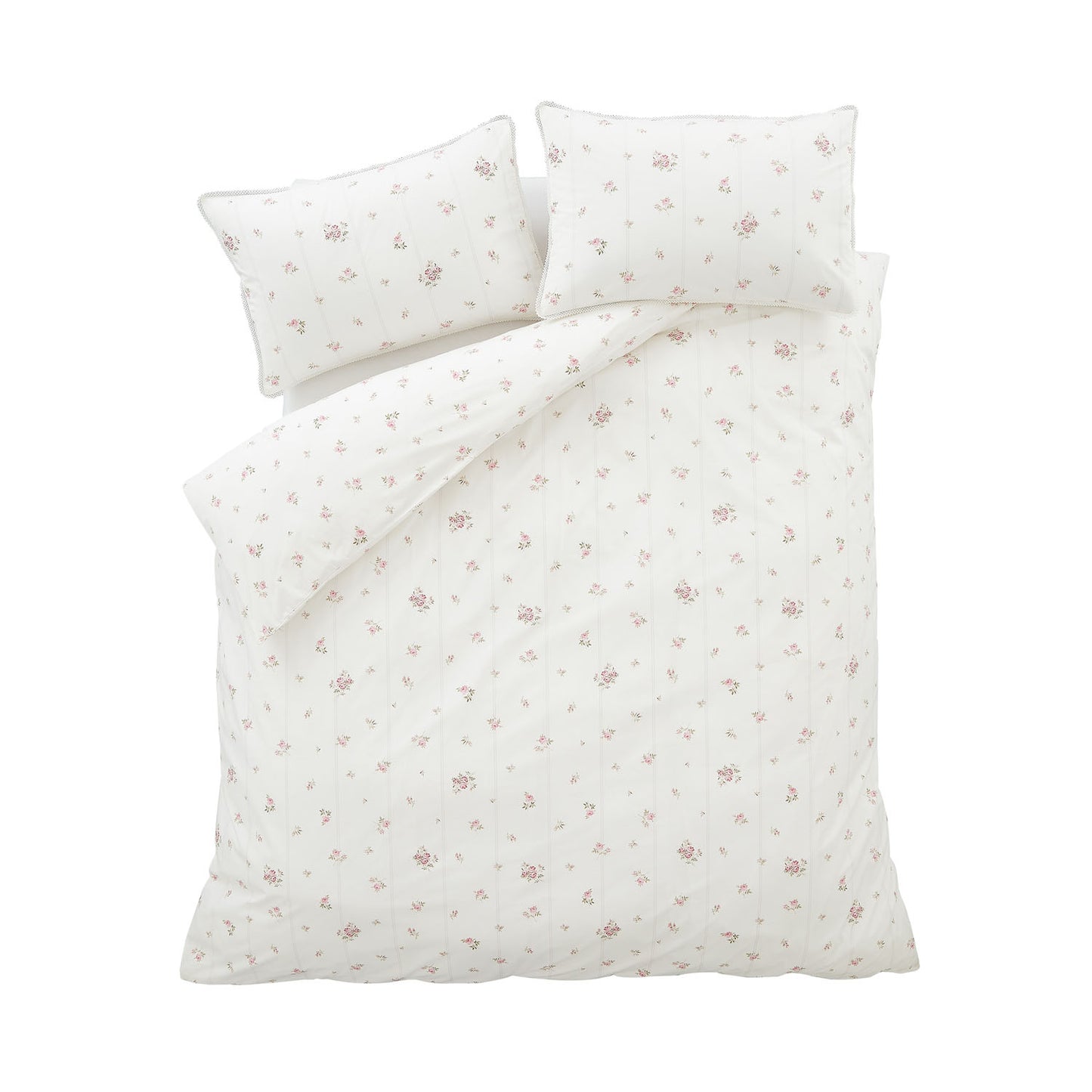 Bianca Vintage Rosebud Lace Cream 200TC Cotton Reversible Duvet Set