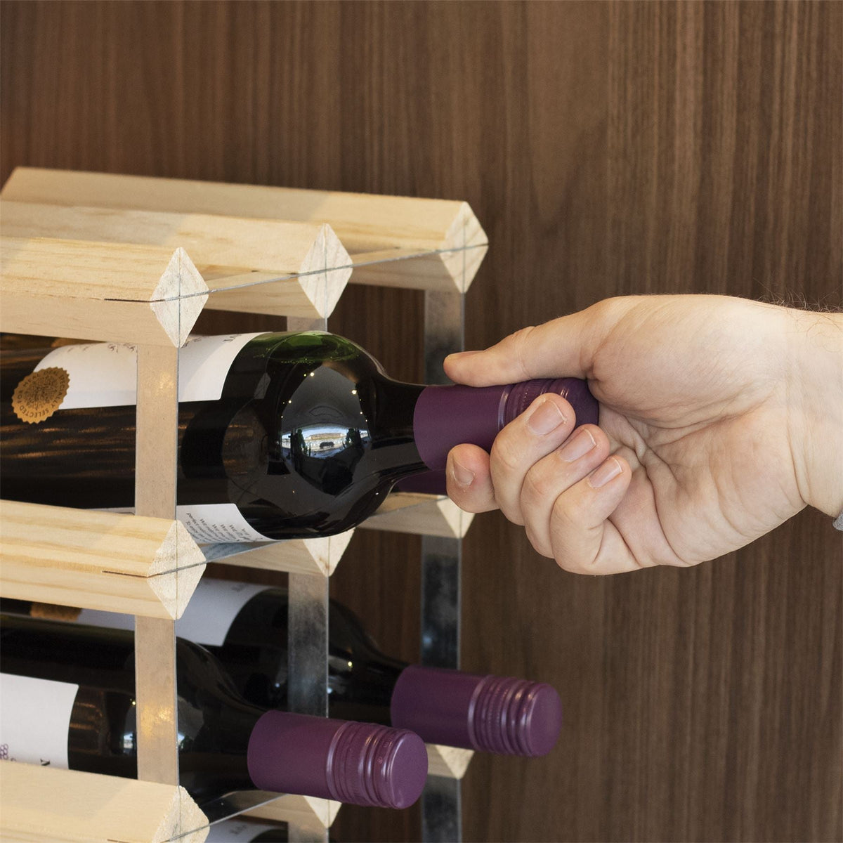 Wood & Metal Wine Rack