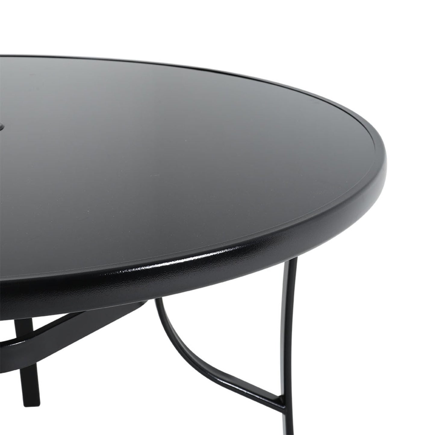 4 Seater Round Garden Glass Table with Parasol Hole