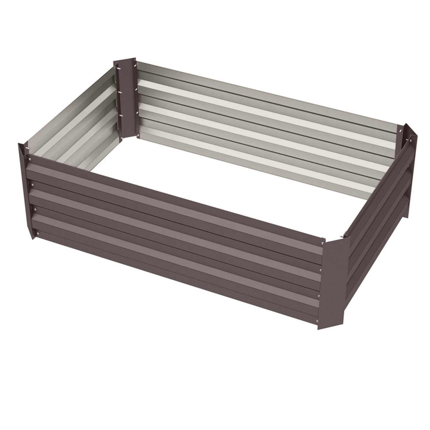 Rectangular Raised Brown Galvanized Steel Garden Bed (60cm x 100cm)