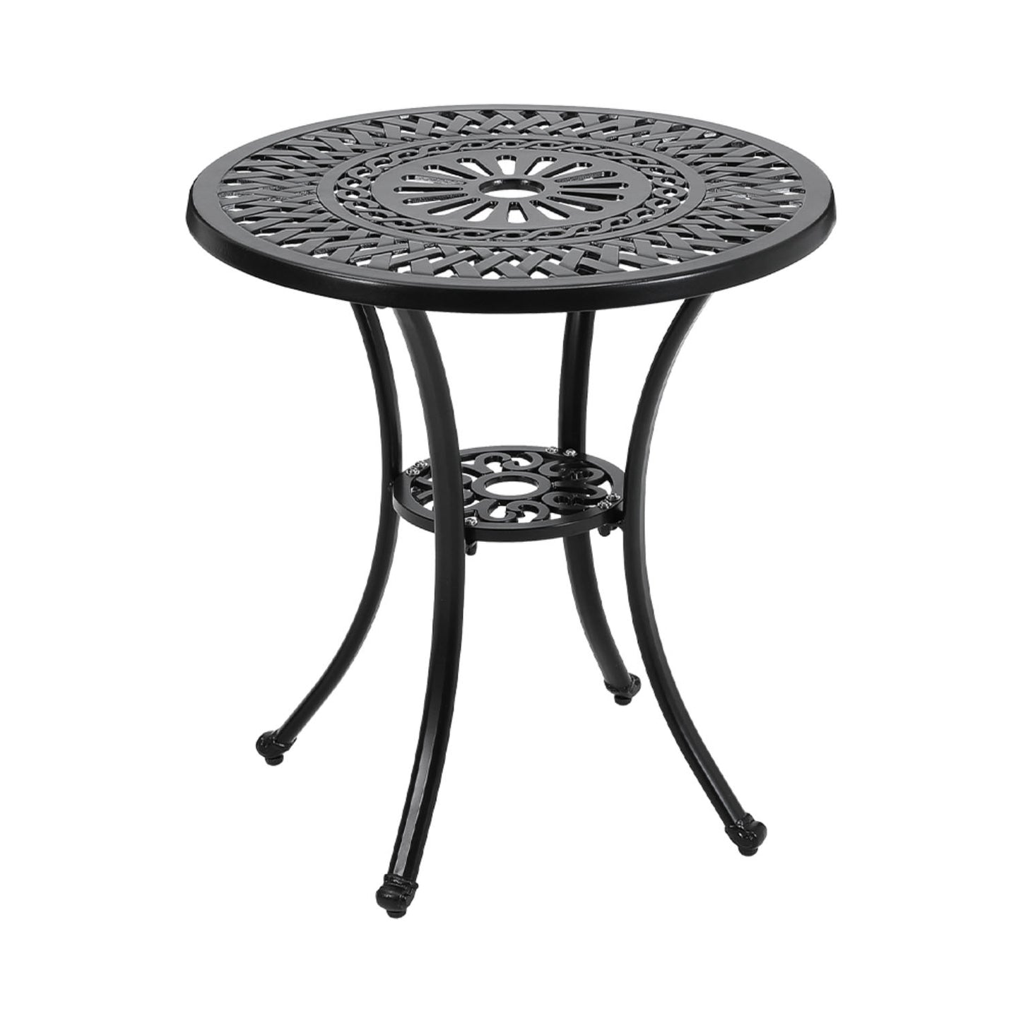 Vintage Cast Aluminium Round Bistro Table with Parasol Hole