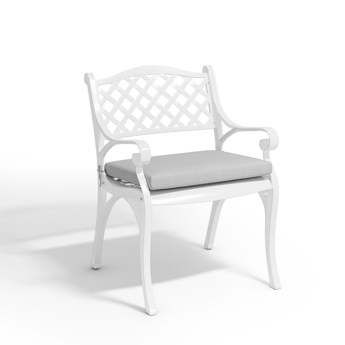 Set of 2 White Aluminium Garden Chairs