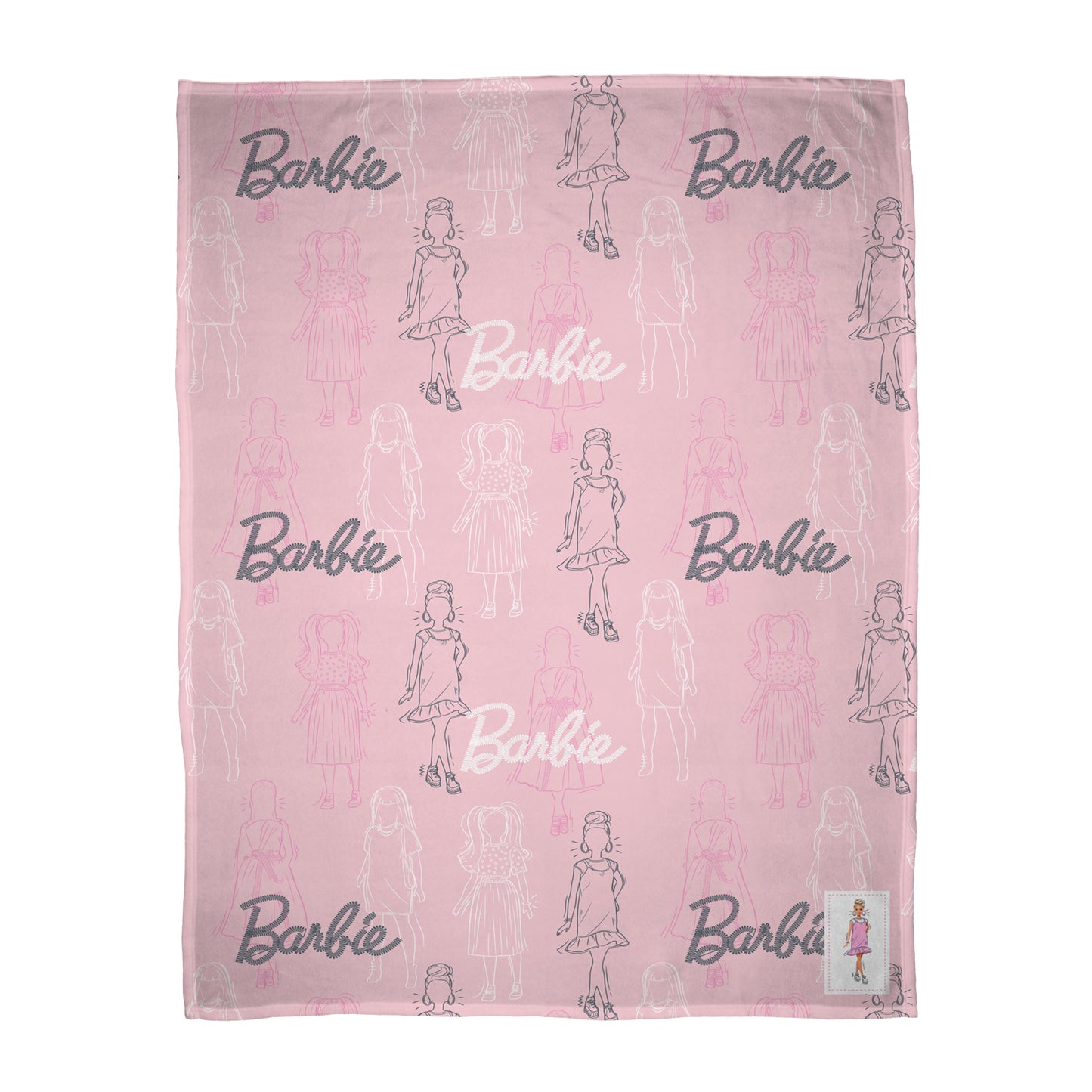 Barbie Figures Rotary Fleece Blanket (100cm x 150cm)