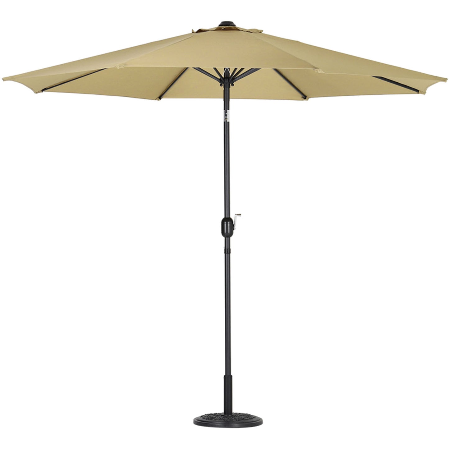 Outdoor Crank Tilt Parasol Beige with Round Base 3m