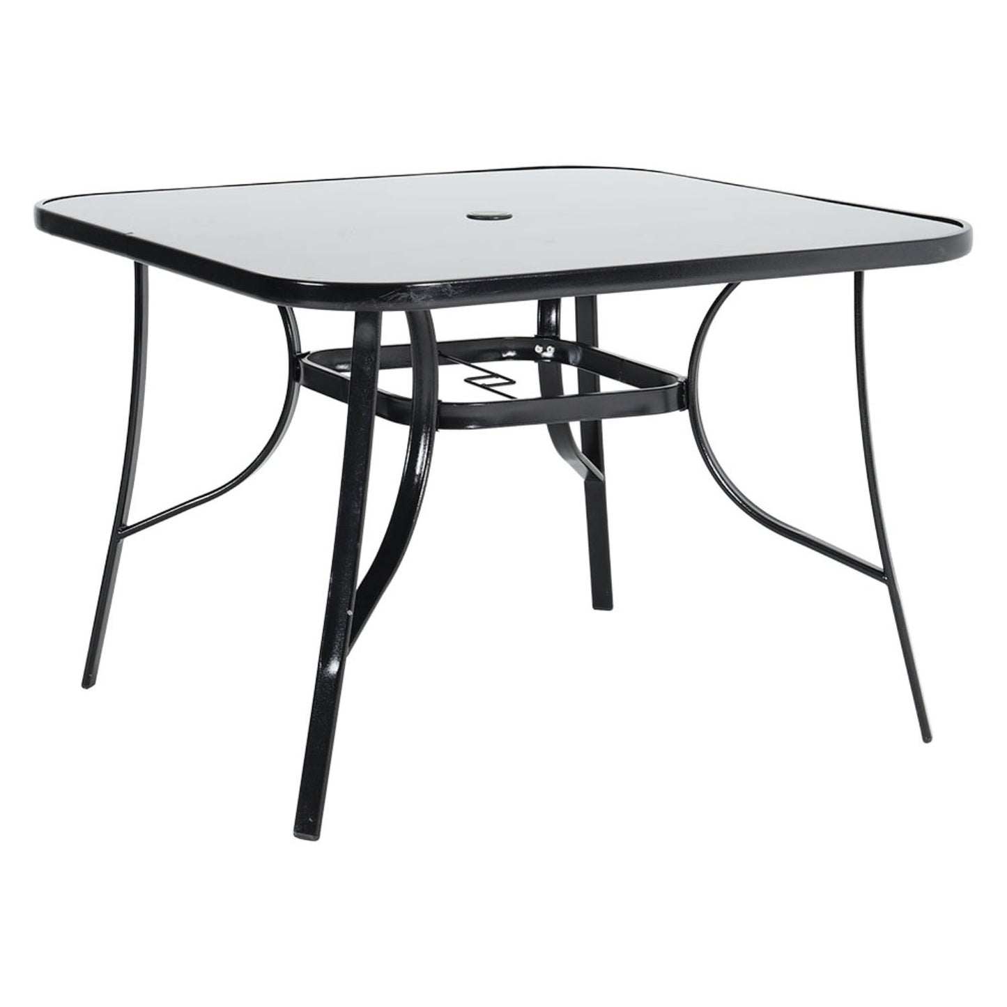 4 Seater Square Glass Garden Dining Table