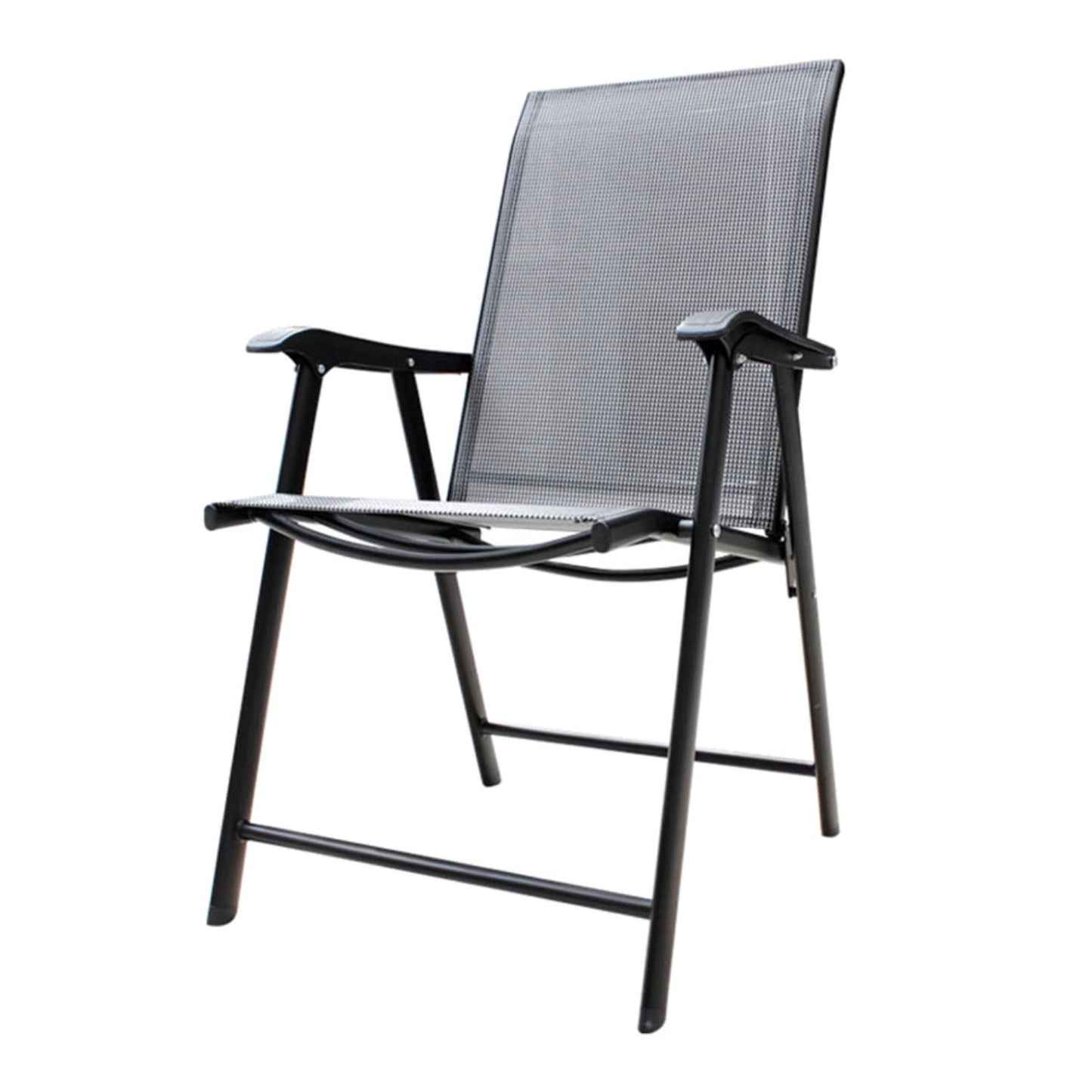 Set of 2 Metal Frame Fabric Foldable Chairs