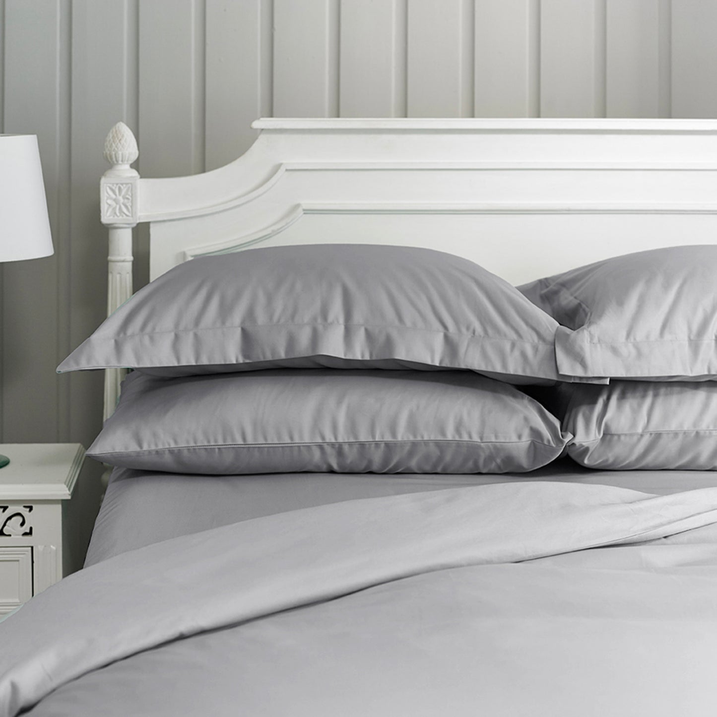 The Lyndon Company Mayfair Grey Cotton Sateen 800TC Oxford Pillowcase (Single)