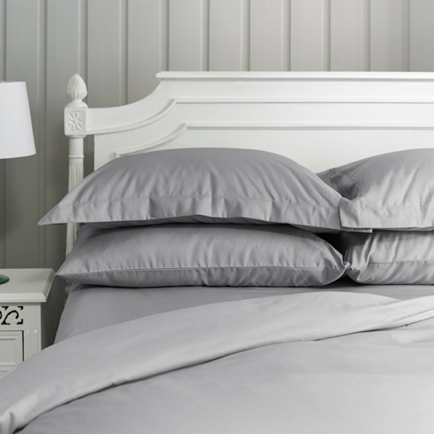 The Lyndon Company Savoy Grey 100% Cotton Sateen 400TC Oxford Pillowcase (Single)