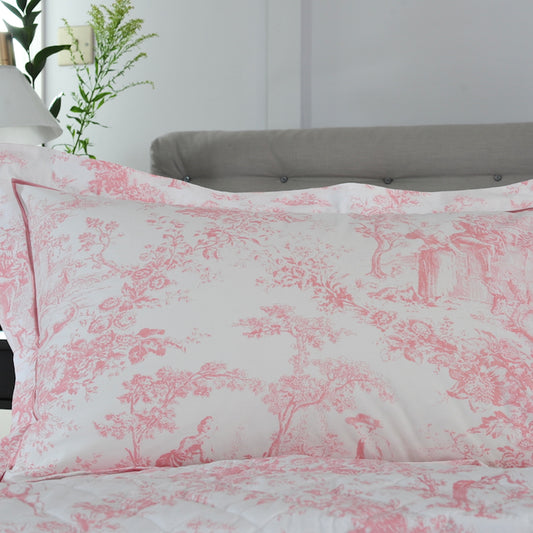 The Lyndon Company Toile Pink Printed Cotton Oxford Pillowcases (Pair)