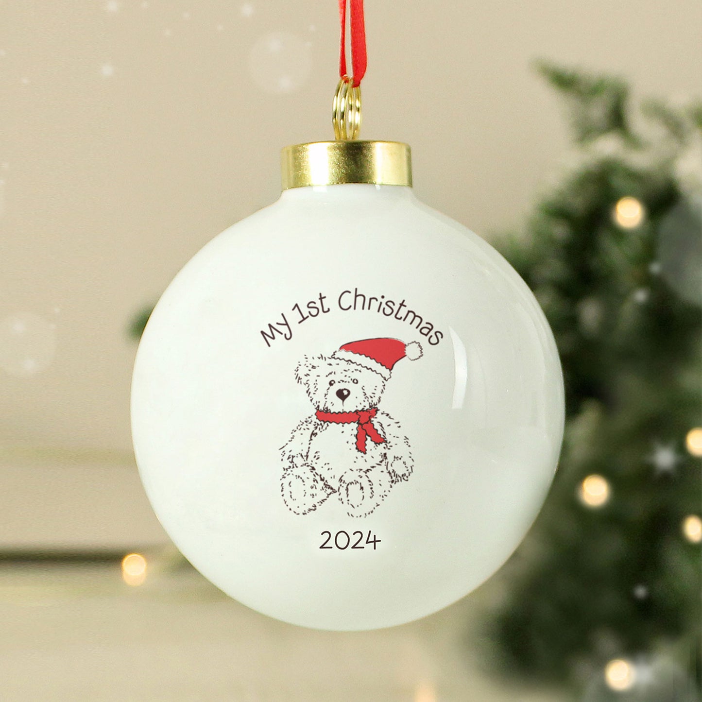 Personalised My 1st Christmas Teddy Bear Bauble