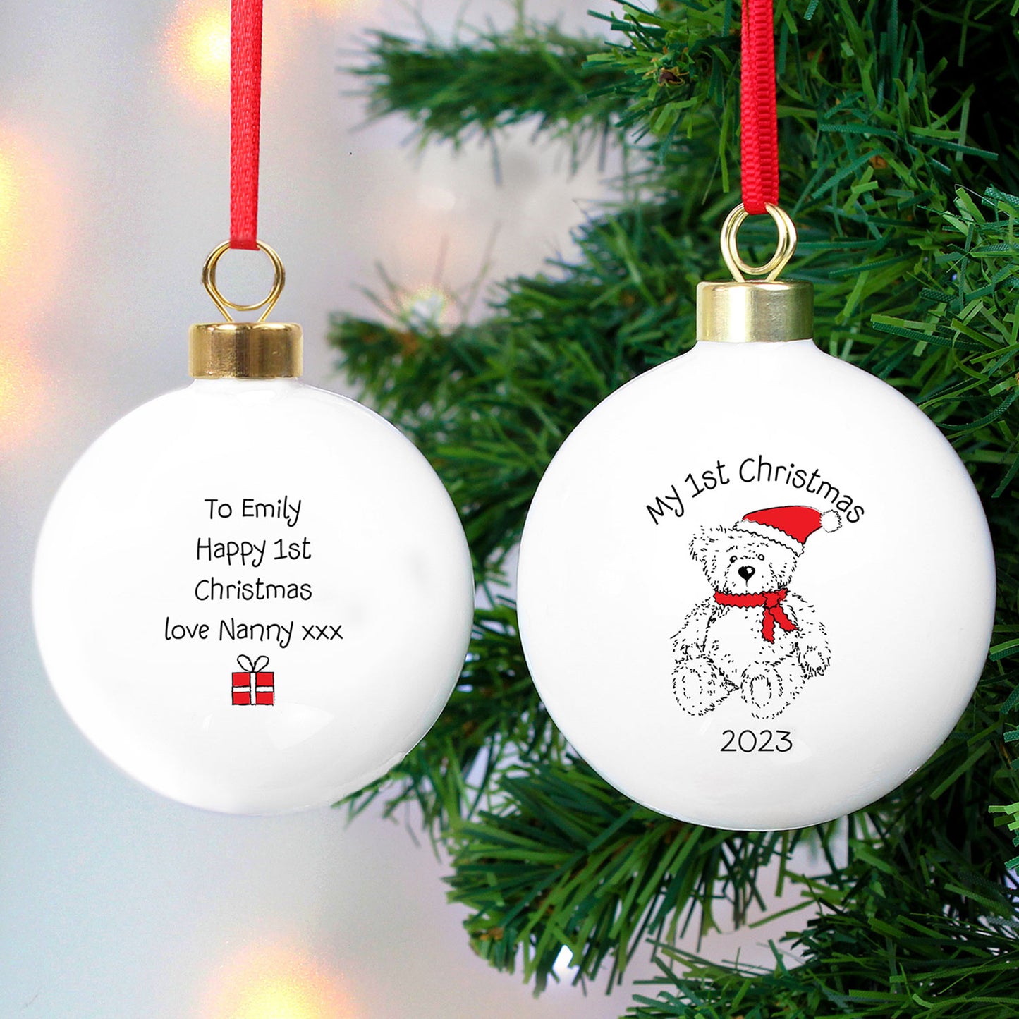 Personalised My 1st Christmas Teddy Bear Bauble