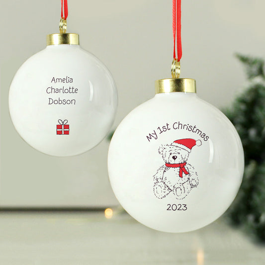 Personalised My 1st Christmas Teddy Bear Bauble