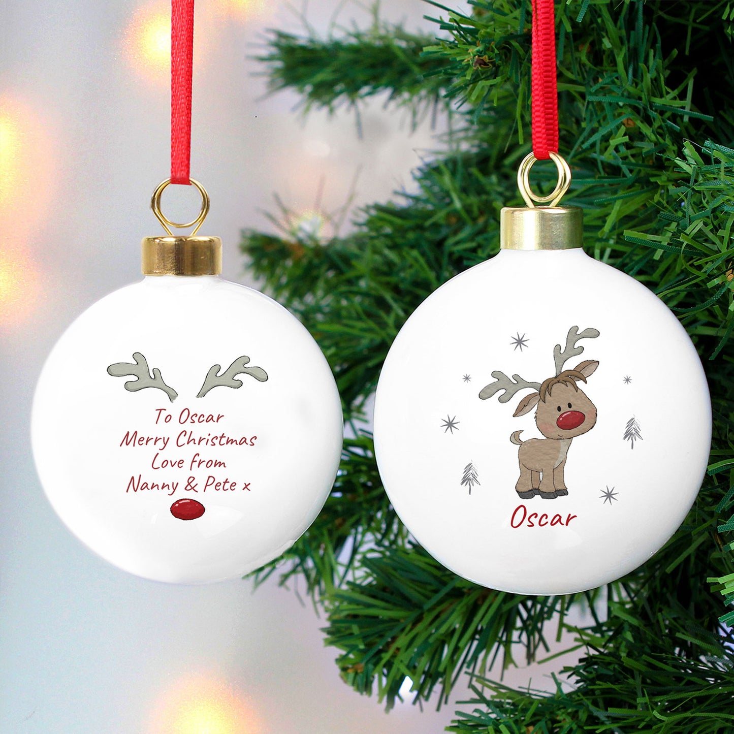 Personalised Little Reindeer Bauble