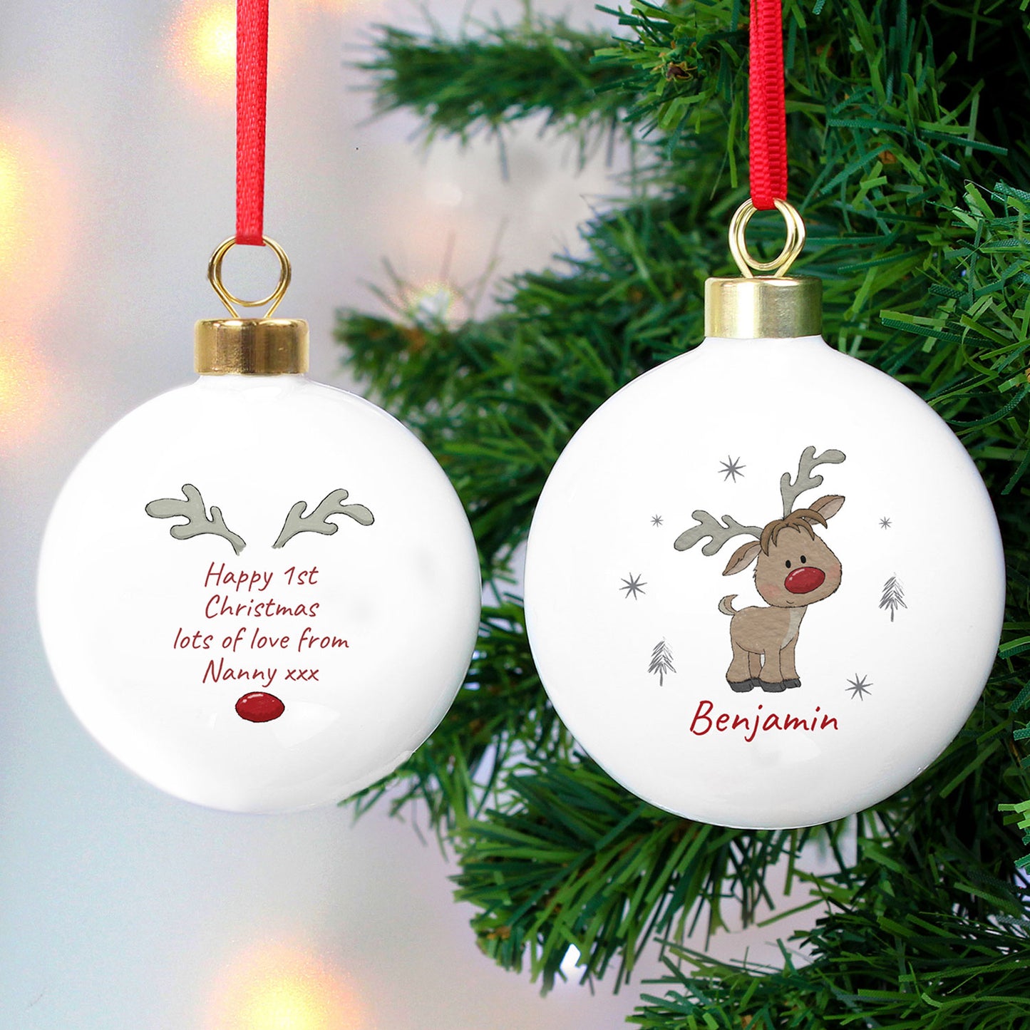 Personalised Little Reindeer Bauble